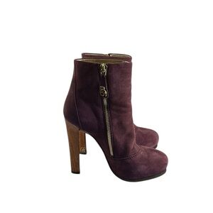 Dsquared2 Ankle boots purple Seude wood like heeled platform luxury y2k sz 5